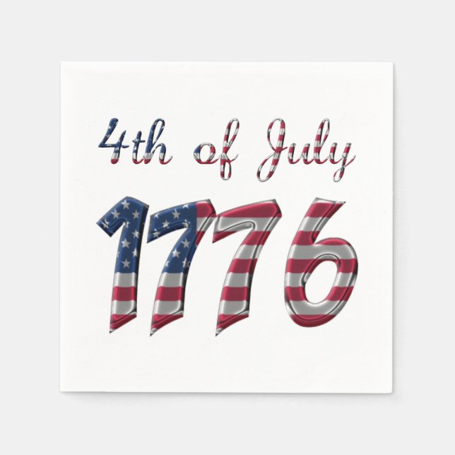4th of July 1776 Declaration of Independence USA Napkin (Front)