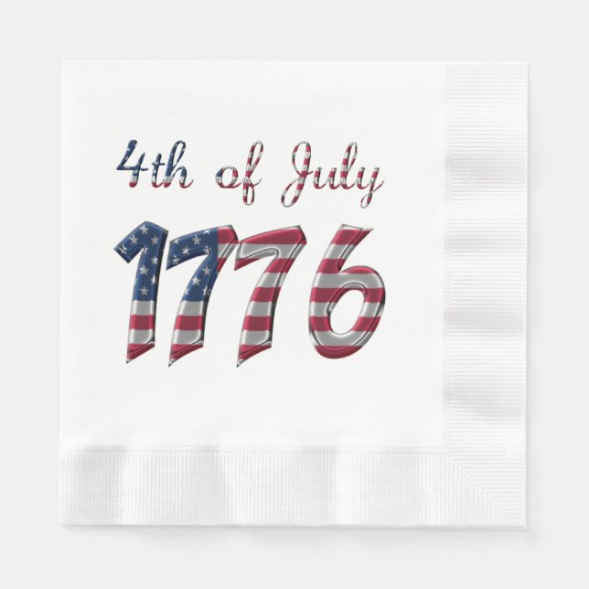 4th of July 1776 Declaration of Independence USA Napkin (Front)