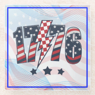 4th of July 1776 Glass Coaster