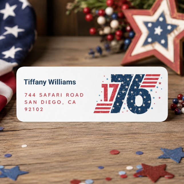 4th of July 1776 Independence Day  Return Address Label (4th of July 1776 Independence Day Label
)