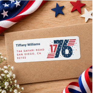 4th of July 1776 Independence Day Return Address Label