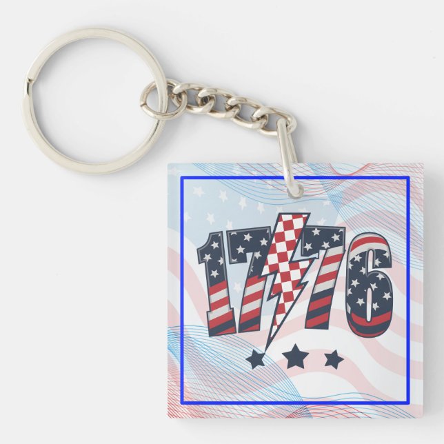 4th of July 1776 Key Ring (Front)