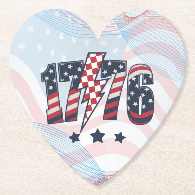 4th of July 1776 Paper Coaster (Front)
