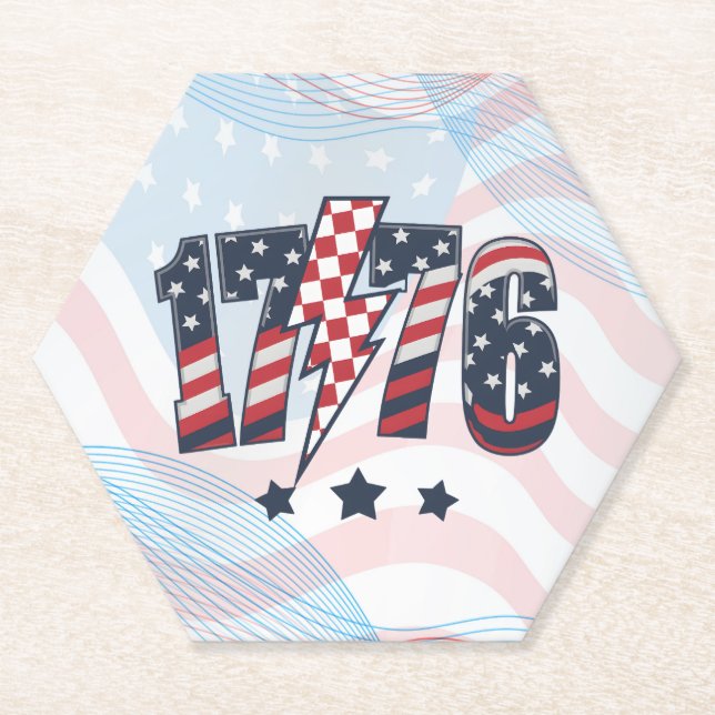 4th of July 1776 Paper Coaster (Front)