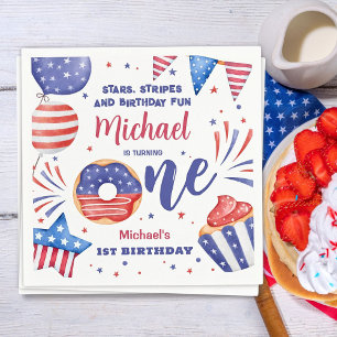 4th of July 1st Birthday Party  Napkin