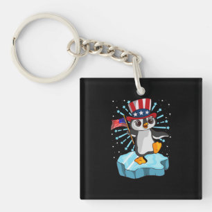 4th Of July 2021 Penguin Key Ring
