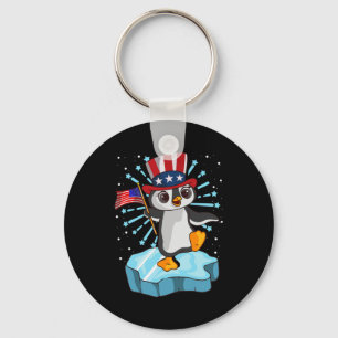 4th Of July 2021 Penguin Key Ring