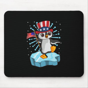 4th Of July 2021 Penguin Mouse Pad
