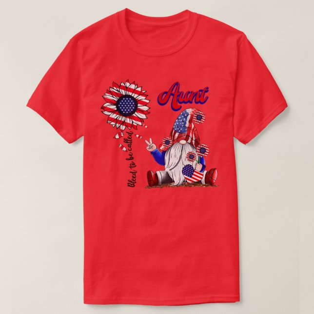 4th Of July 2022 Patriotic Gnomes Aunt Funny Ameri T-Shirt (Design Front)