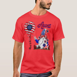 4th Of July 2022 Patriotic Gnomes Aunt Funny Ameri T-Shirt