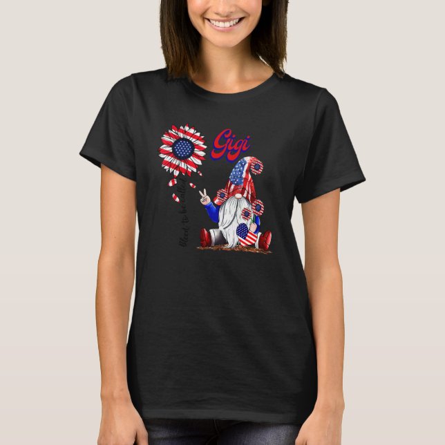 4th Of July 2022 Patriotic Gnomes Funny Gigi Ameri T-Shirt (Front)
