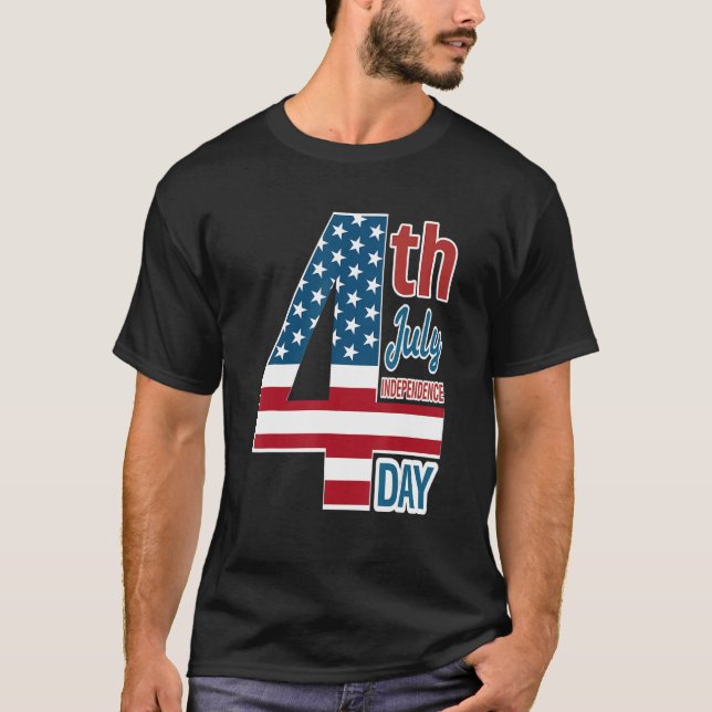 4th of July 2023 Independence Day With USA America T-Shirt (Front)