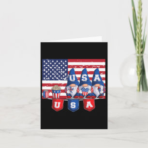 4th Of July 2023 Patriotic Gnomes Funny American U Card