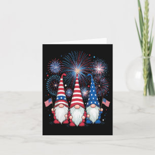 4th Of July 2024 Patriotic Gnomes Funny American U Card