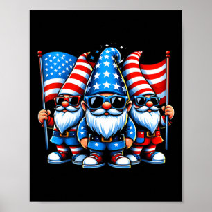 4th Of July 2024 Patriotic Gnomes Funny American U Poster