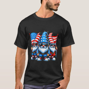 4th Of July 2024 Patriotic Gnomes Funny American U T-Shirt