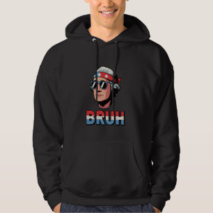 4th of July 2025 George Washington Bruh. Boys USA Hoodie