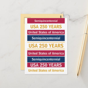 4th of July 2026 USA 250 Years Semiquincentennial  Postcard