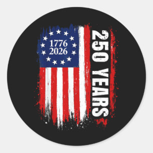 4th of July 250 Years 1776-2026 250th Eagle USA Classic Round Sticker
