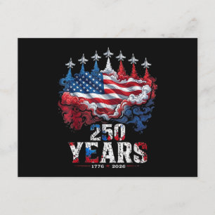 4th of July 250 Years Anniversary USA Flag 1776-20 Enclosure Card