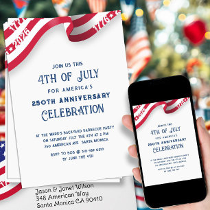 4th Of July 250th Anniversary Celebration Party Invitation