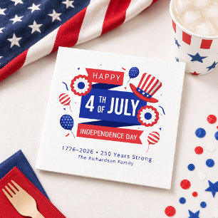 4th of July 250th Anniversary Family Napkin