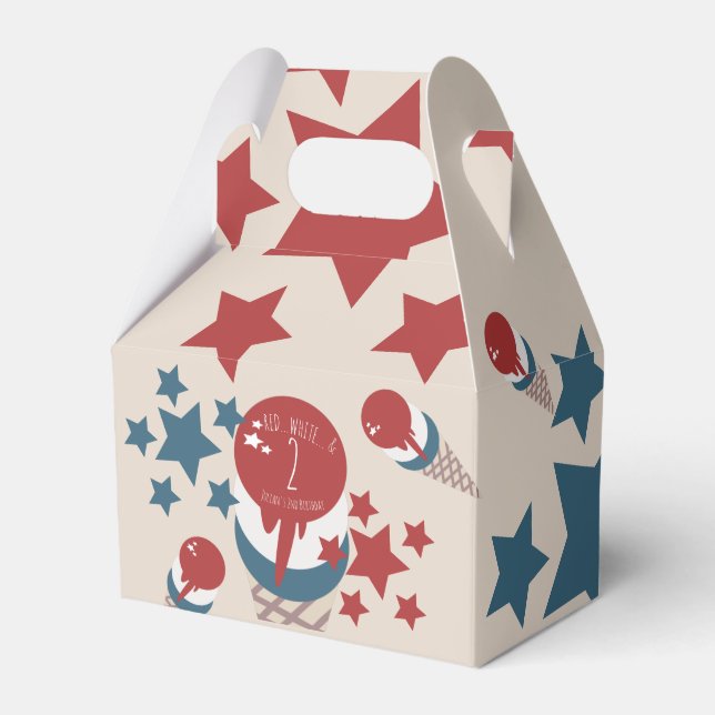 4th of July 2nd Birthday Ice Cream Stars  Favour Box (Front Side)