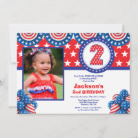 4th of July 2nd Second Birthday Invitation