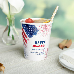 4th of July 4th Independence Family Reunion Paper Cups