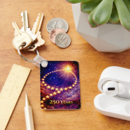 4th of July 50 Stars 250 Years USA Independence Key Ring