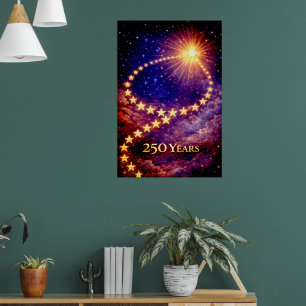 4th of July 50 Stars 250 Years USA Independence Poster