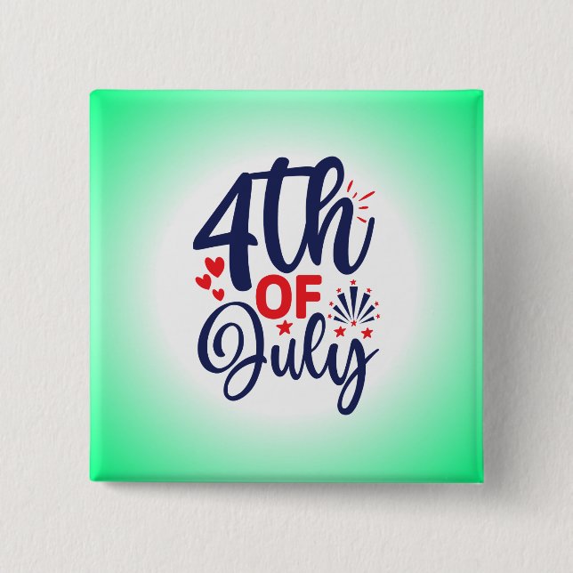 4th of July-68826 15 Cm Square Badge (Front)