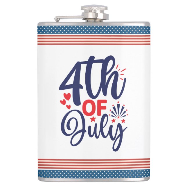 4th of July-68826 Hip Flask (Front)