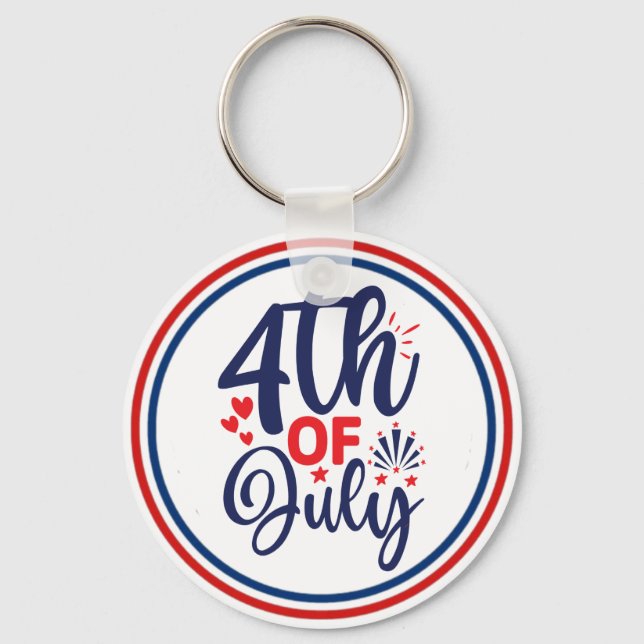 4th of July-68826 Key Ring (Front)