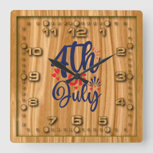 4th of July-68826 Square Wall Clock