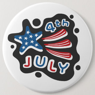 4th of July 6 Cm Round Badge