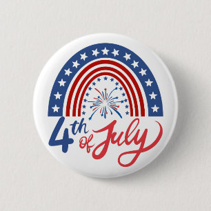 4th of July 6 Cm Round Badge