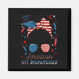 4th Of July 911 Dispatcher American Flag 911 Opera Magnet