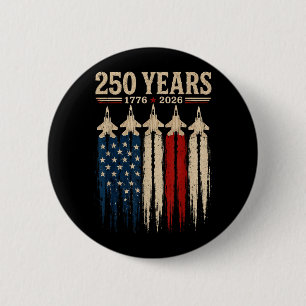 4th Of July Aamerica Flag Patriotic 250th 6 Cm Round Badge