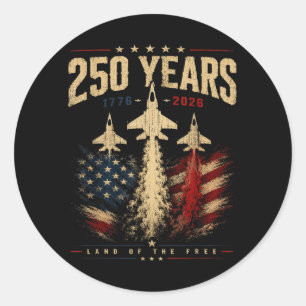 4th Of July Aamerica Flag Patriotic 250th Classic Round Sticker