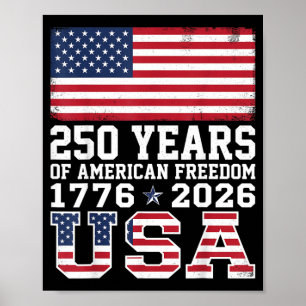 4th Of July Aamerica Flag Patriotic 250th Poster