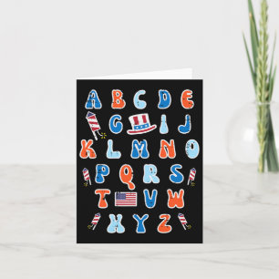 4th Of July Abc Alphabet Patriotic Preschool Teach Card