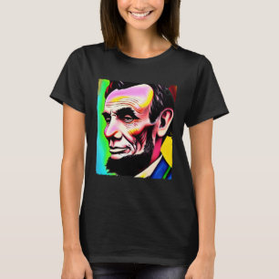 4th of July Abraham Lincoln Art Painting T-Shirt