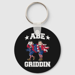 4th Of July Abraham Lincoln Griddy Abe Griddin  Key Ring