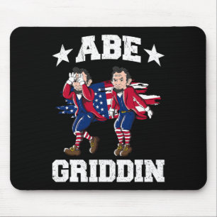 4th Of July Abraham Lincoln Griddy Abe Griddin Mouse Pad