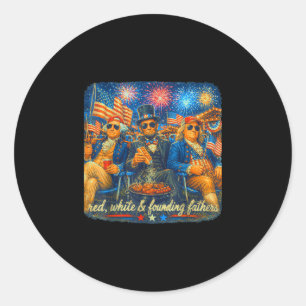 4th of july abraham lincoln vintage 250th classic round sticker