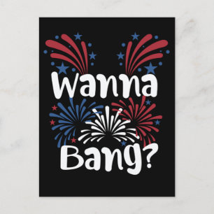 4th of July Adult Humour Men Fireworks Joke Postcard