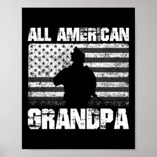 4th Of July All American Grandpa  Poster