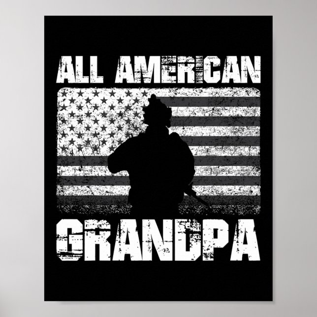 4th Of July All American Grandpa  Poster (Front)