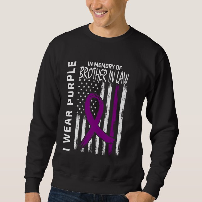 4th of July Alzheimers Awareness Brother In Law US Sweatshirt (Front)